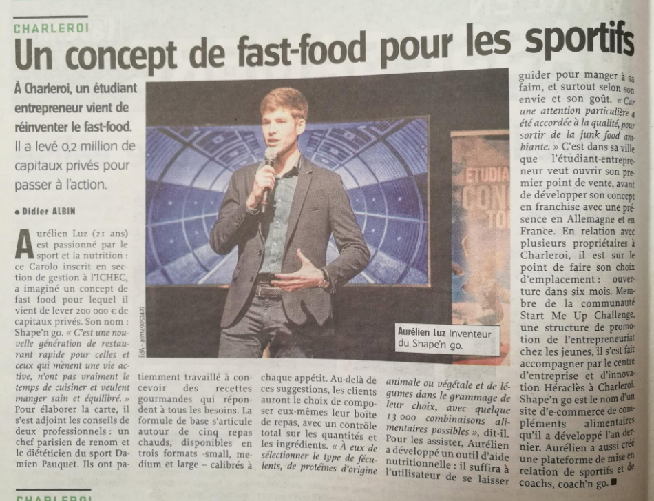 Publication liée au lancement Shape'n Go